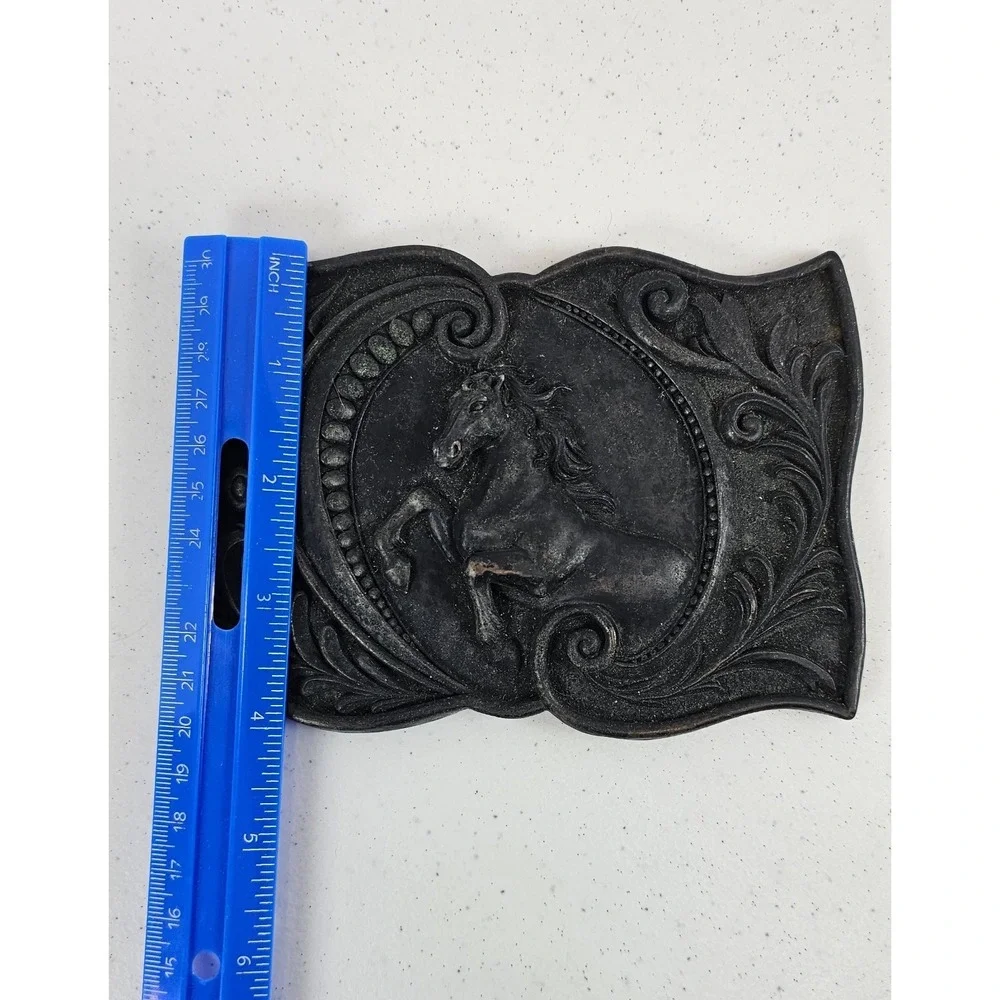 Home Interiors Gifts Buckle Plaque Wall Hanging Cowboy Rodeo Star Horse Resin 6